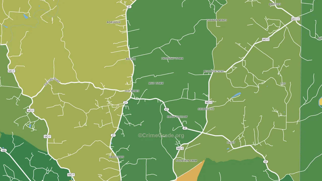 63630, MO Map of Drug-Related Crime Rates