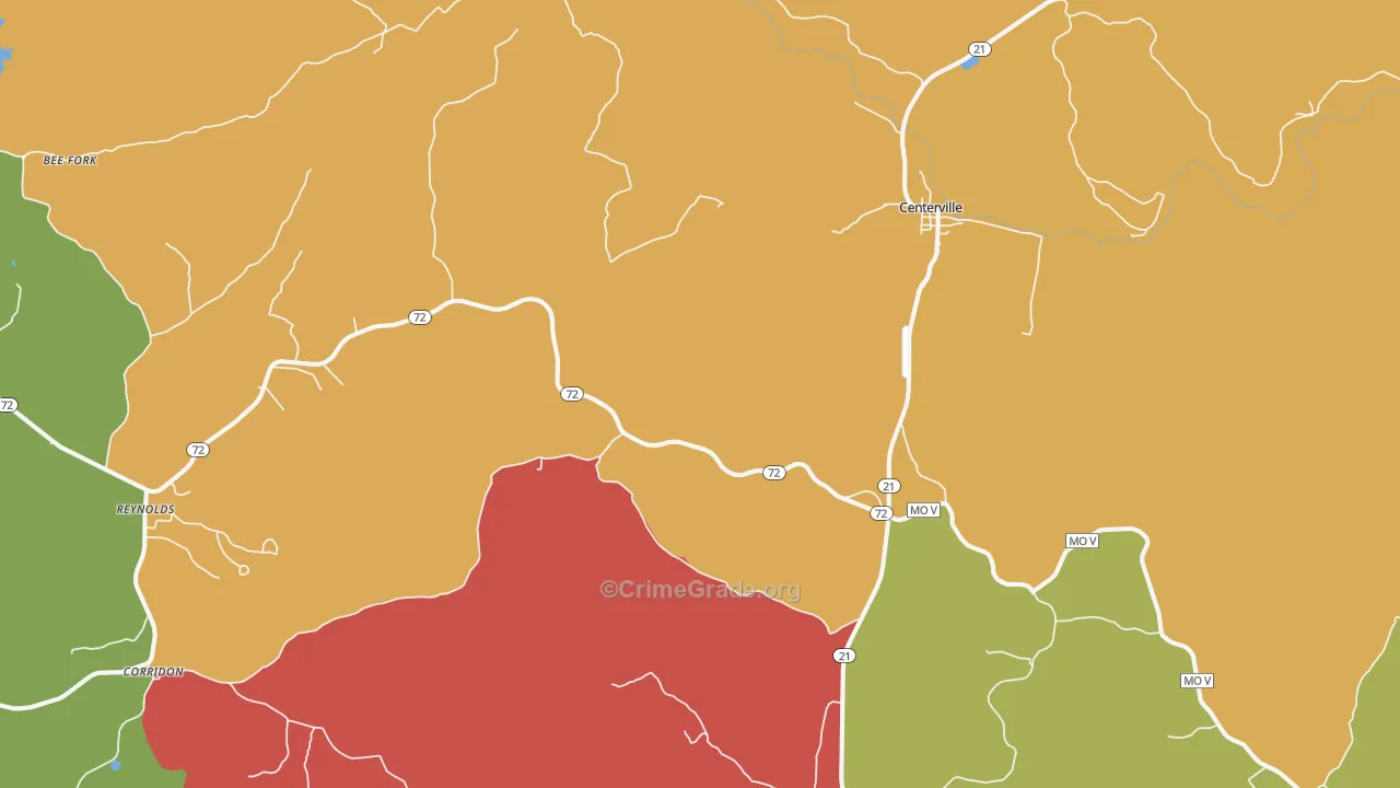 63633, MO Map of Drug-Related Crime Rates