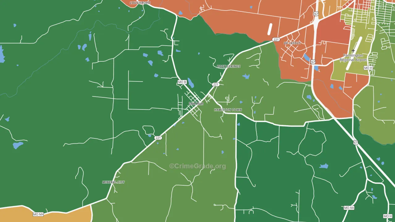63637, MO Map of Drug-Related Crime Rates