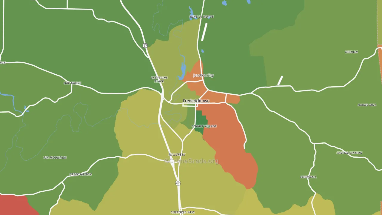 63645, MO Map of Drug-Related Crime Rates