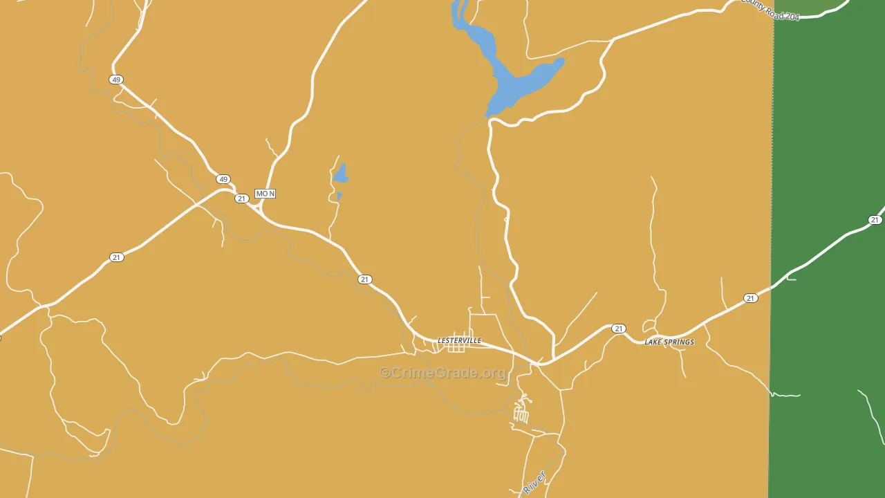 63654, MO Map of Drug-Related Crime Rates