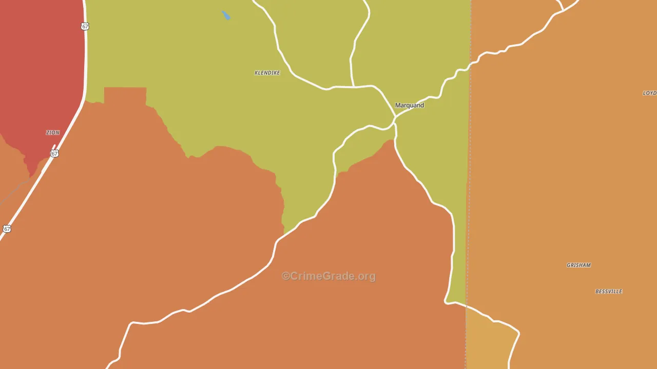 63655, MO Map of Drug-Related Crime Rates