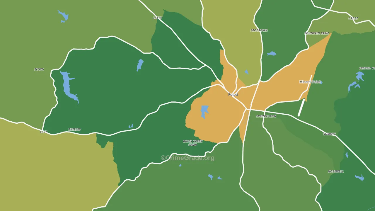 63664, MO Map of Drug-Related Crime Rates