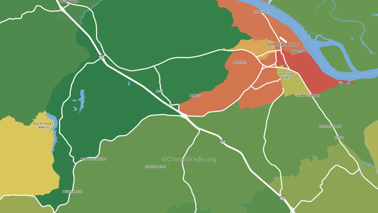 63670, MO Map of Drug-Related Crime Rates