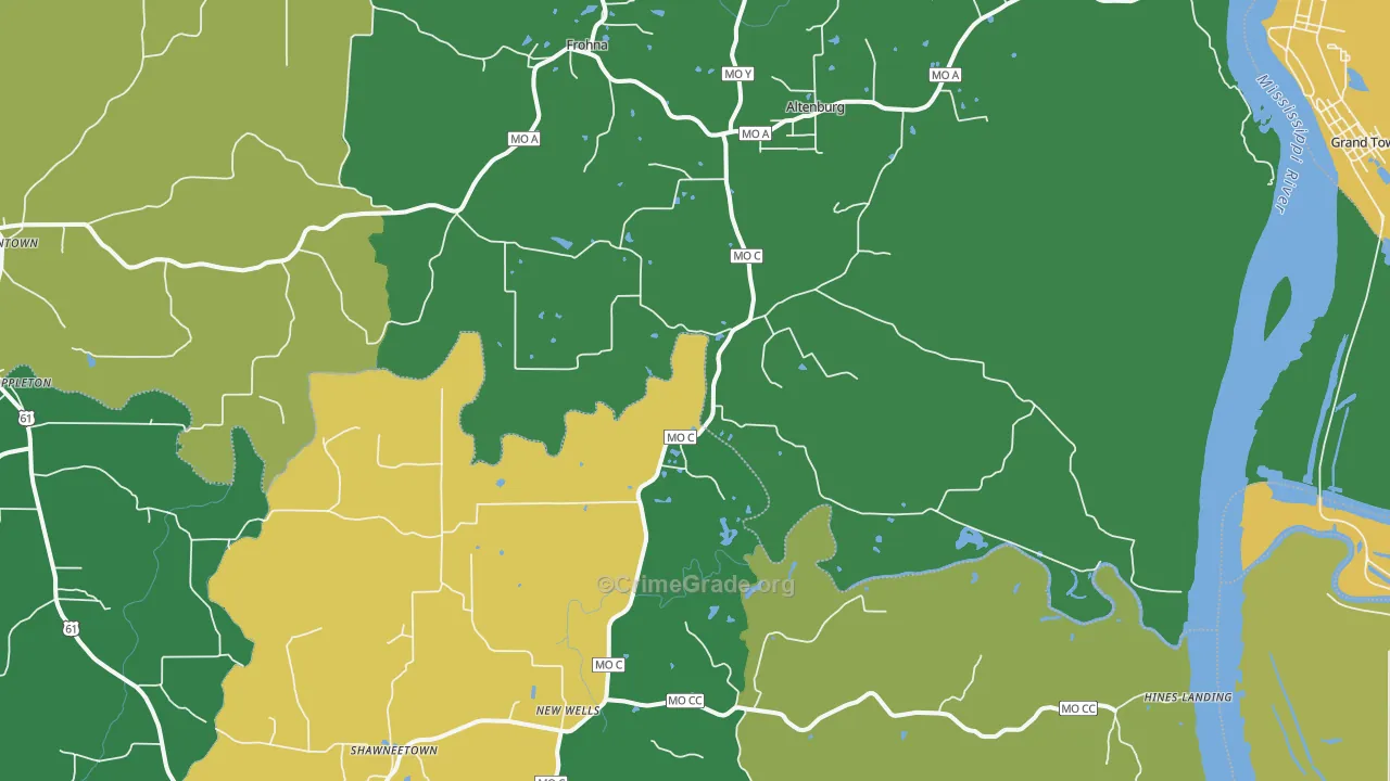63732, MO Map of Drug-Related Crime Rates