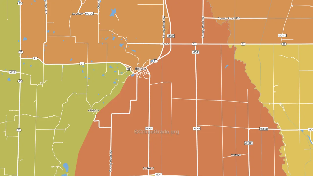 63735, MO Map of Drug-Related Crime Rates
