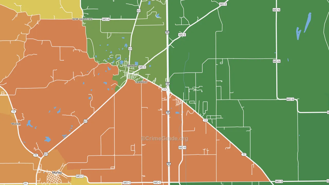 63736, MO Map of Drug-Related Crime Rates