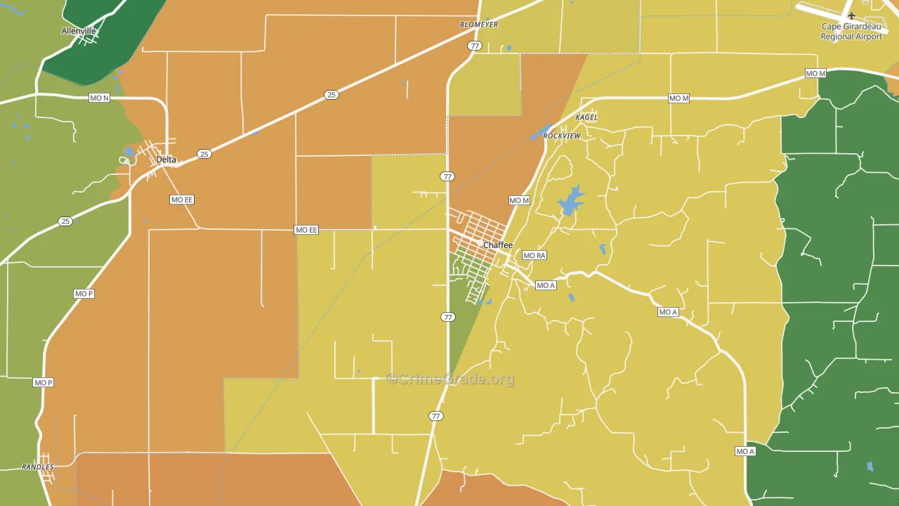 63740, MO Map of Drug-Related Crime Rates