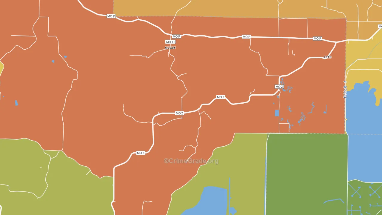 63763, MO Map of Drug-Related Crime Rates