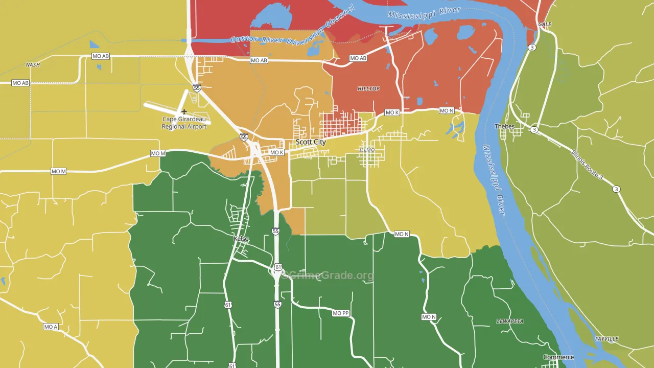 63780, MO Map of Drug-Related Crime Rates
