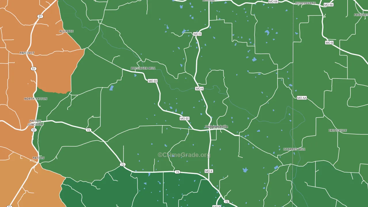 63781, MO Map of Drug-Related Crime Rates
