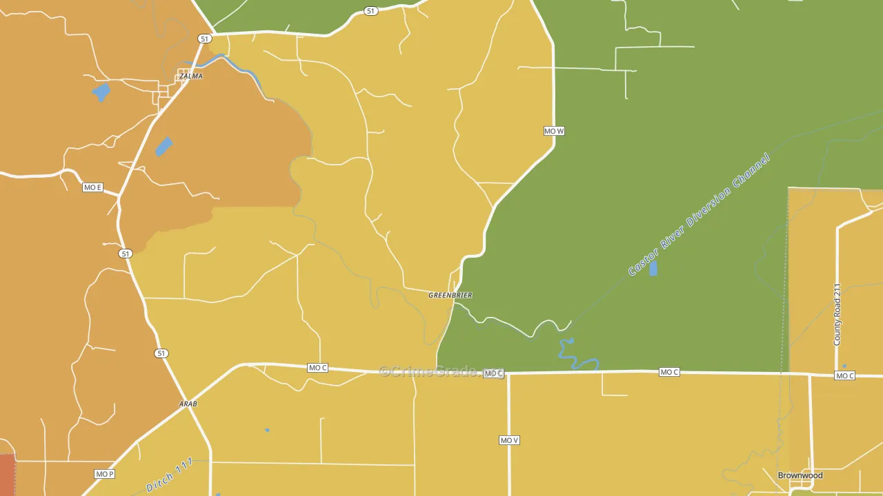 63782, MO Map of Drug-Related Crime Rates