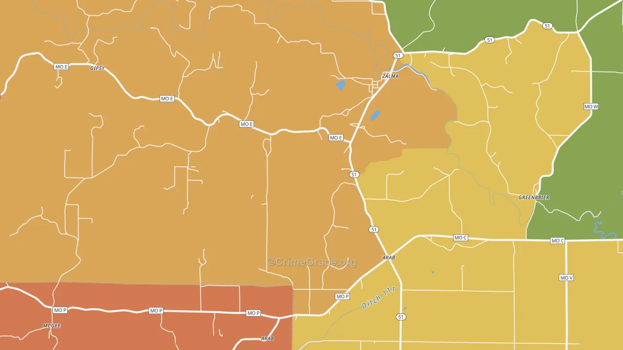 63787, MO Map of Drug-Related Crime Rates