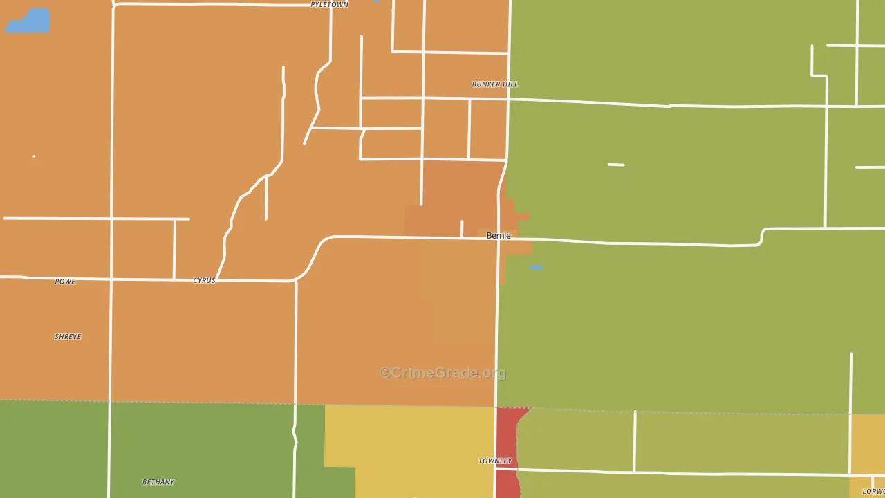 63822, MO Map of Drug-Related Crime Rates