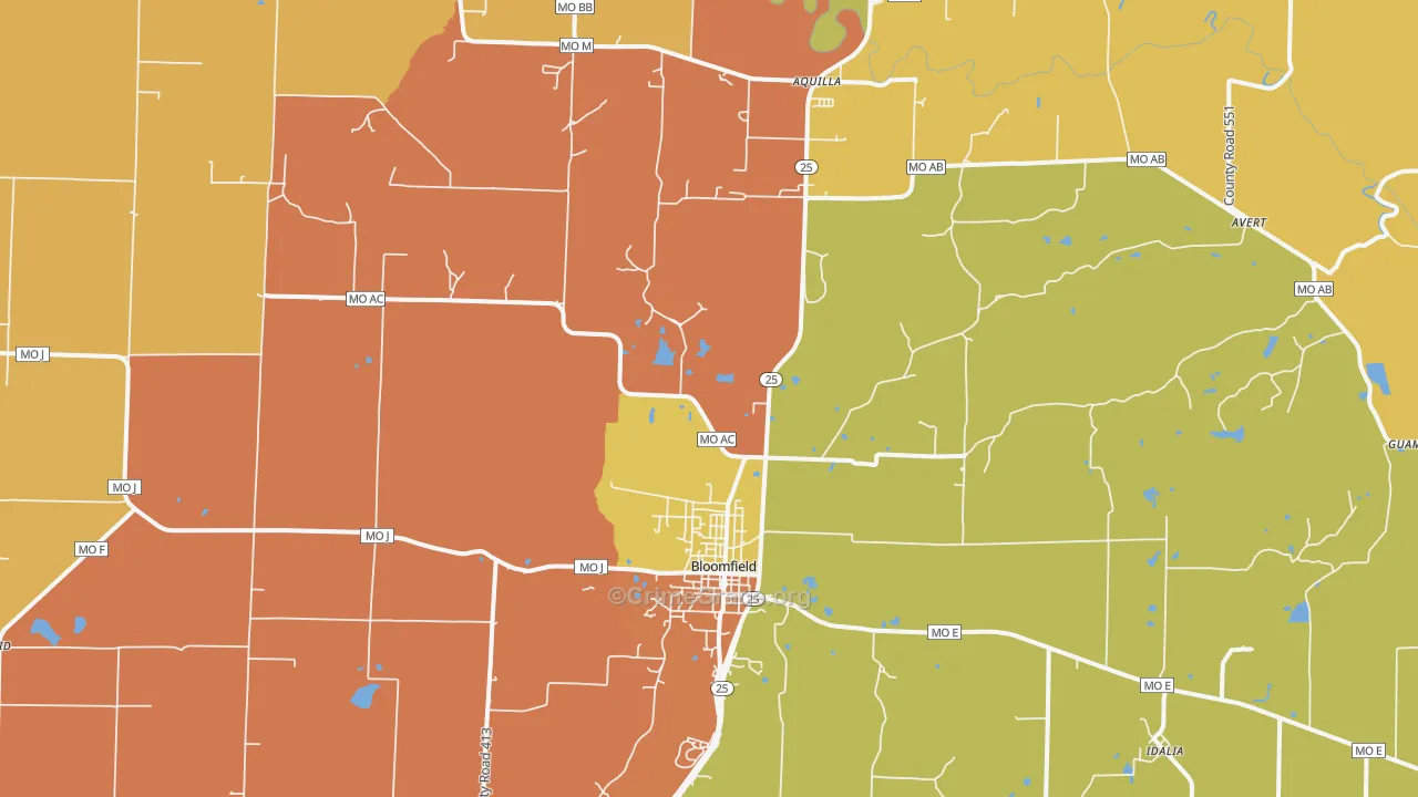 63825, MO Map of Drug-Related Crime Rates
