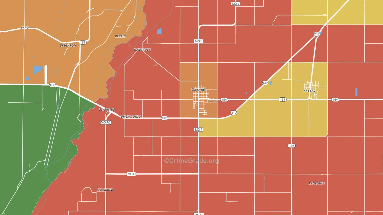 63829, MO Map of Drug-Related Crime Rates