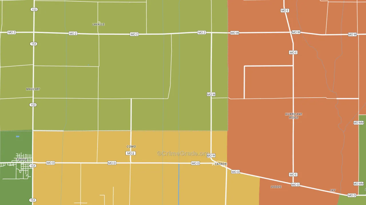 63833, MO Map of Drug-Related Crime Rates