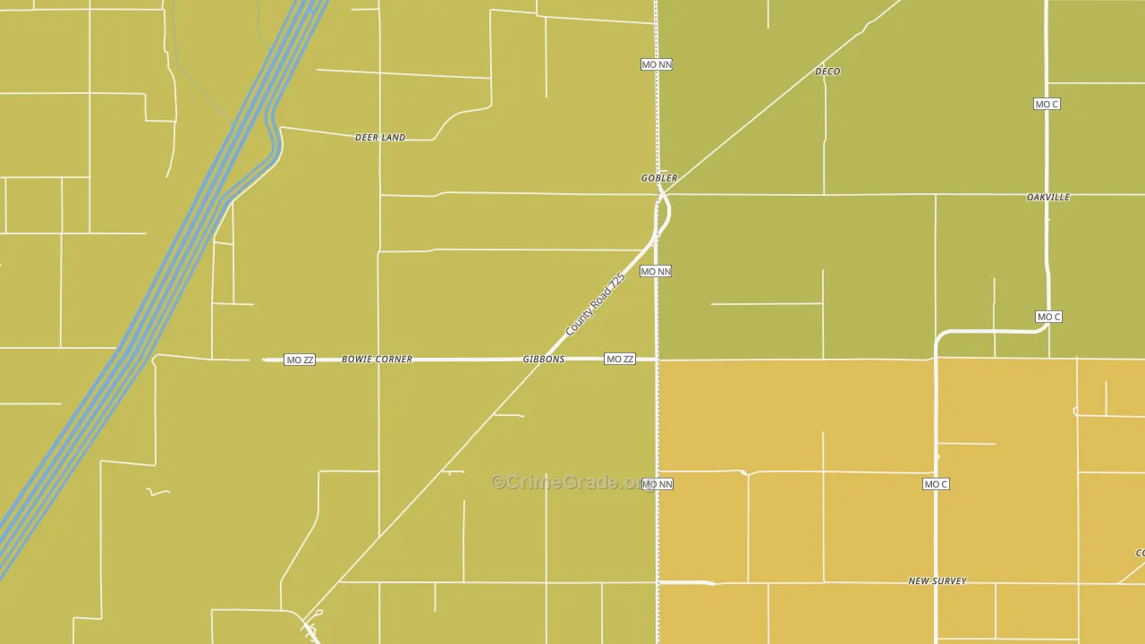 63849, MO Map of Drug-Related Crime Rates