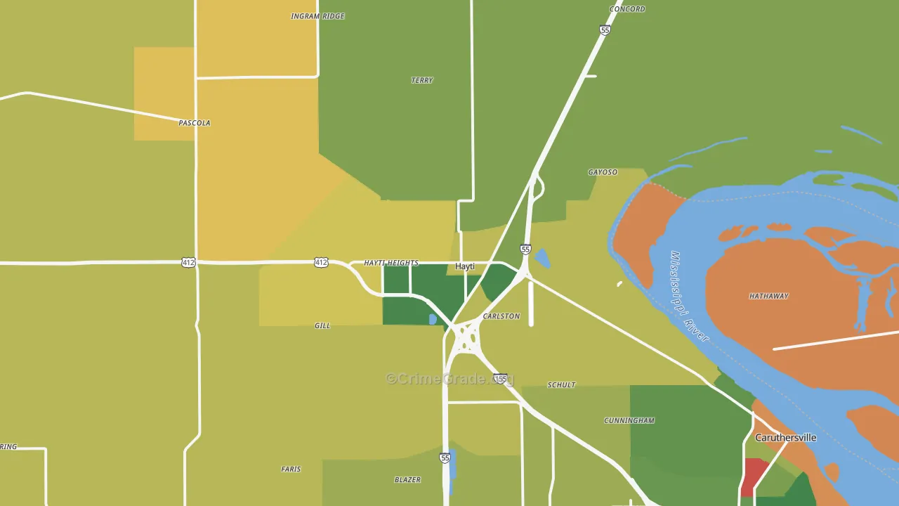 63851, MO Map of Drug-Related Crime Rates