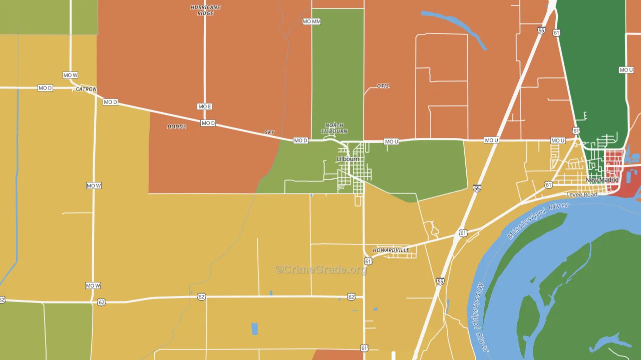 63862, MO Map of Drug-Related Crime Rates