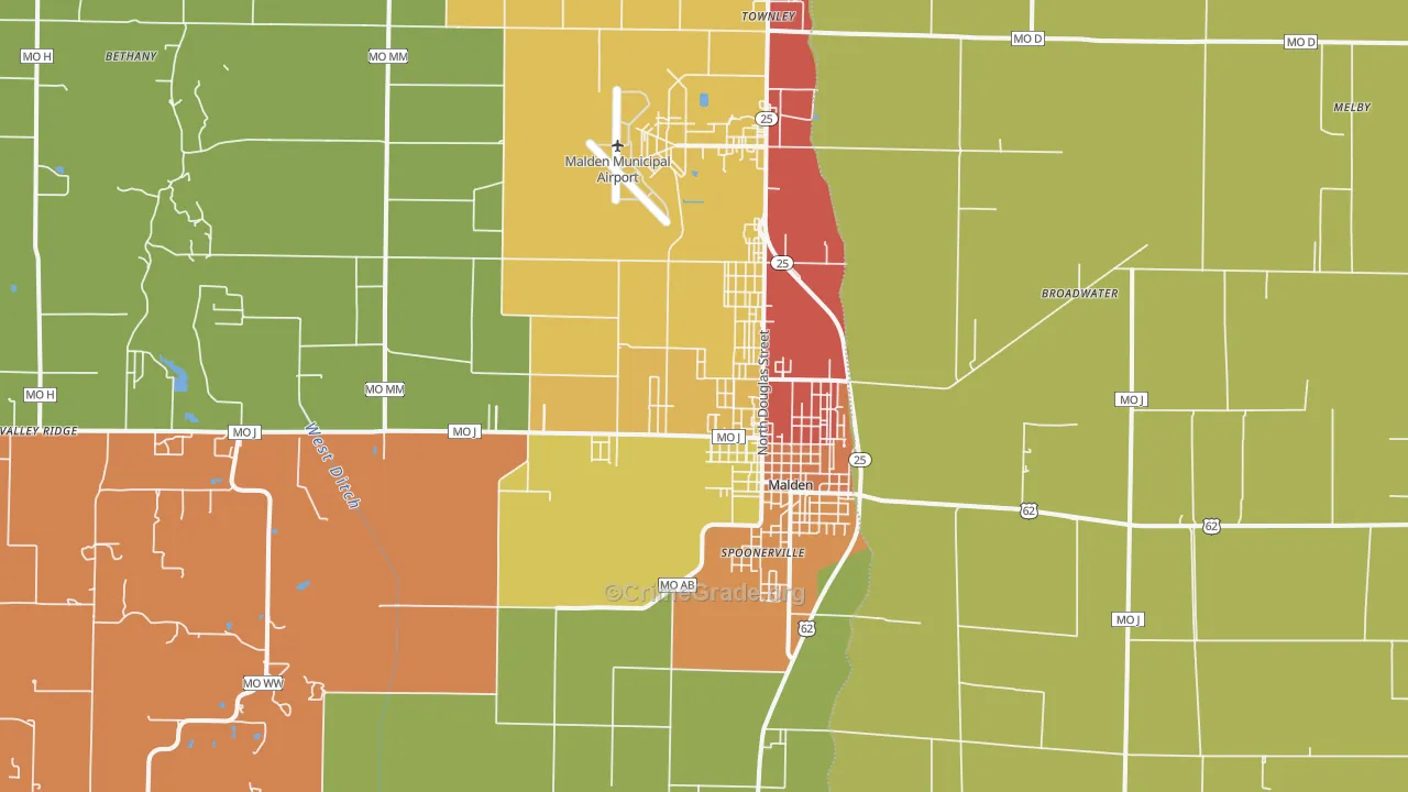 63863, MO Map of Drug-Related Crime Rates