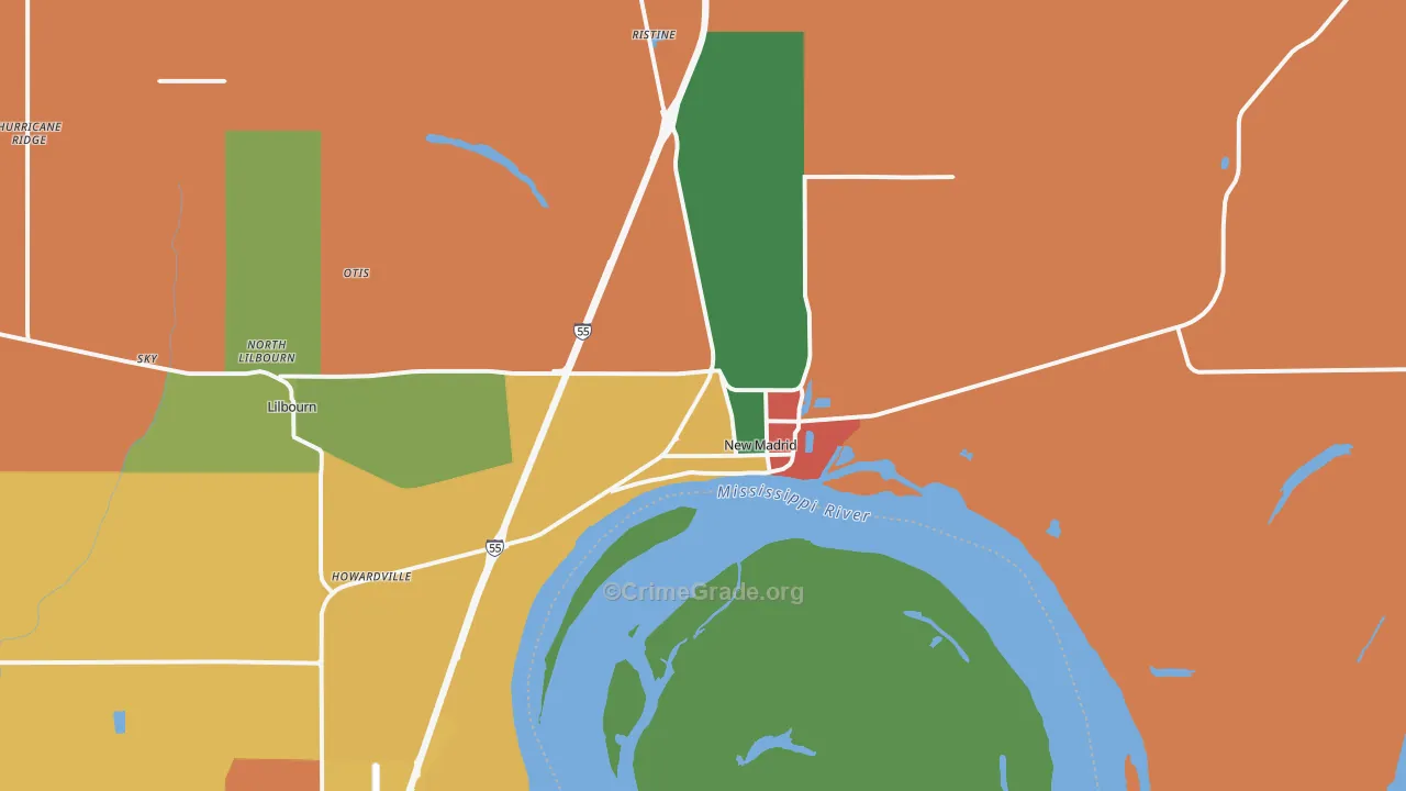 63869, MO Map of Drug-Related Crime Rates