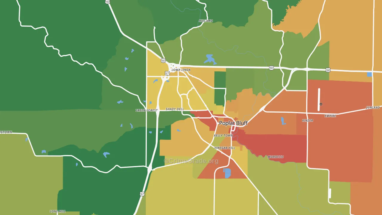 63901, MO Map of Drug-Related Crime Rates
