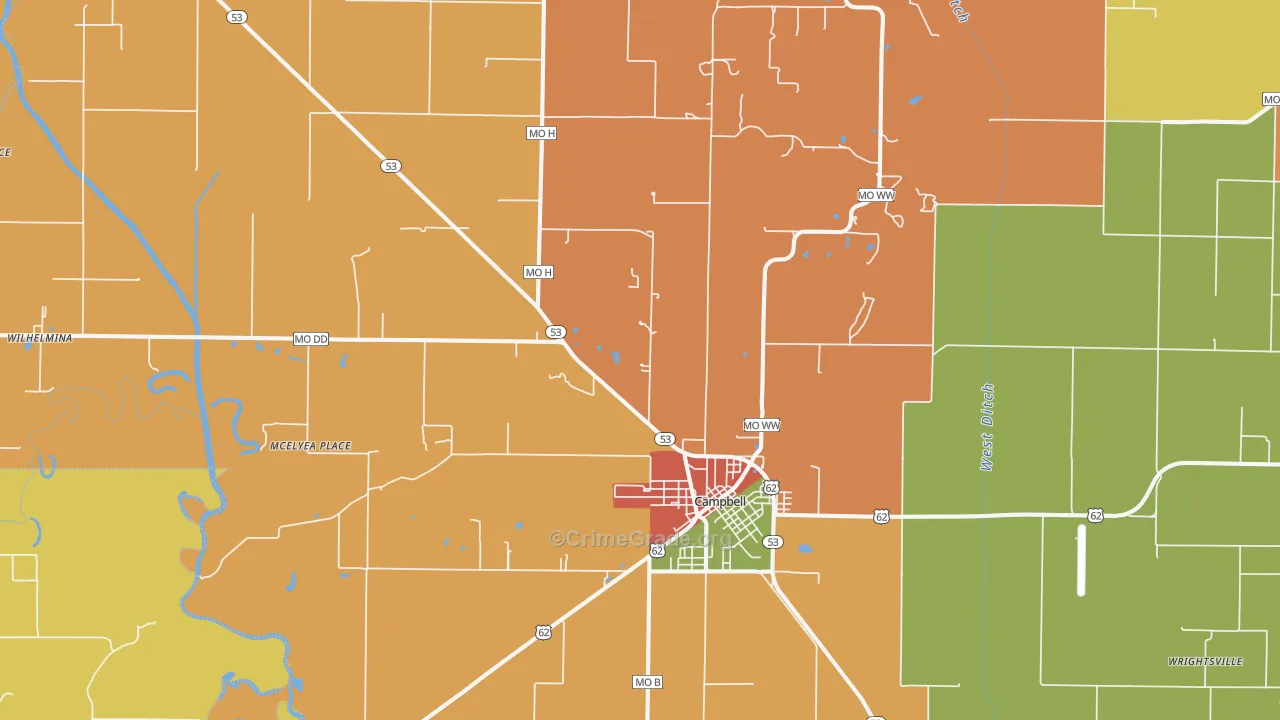 63933, MO Map of Drug-Related Crime Rates
