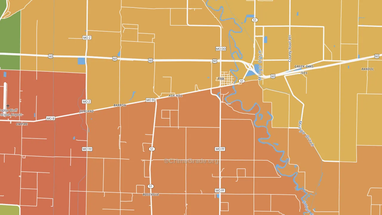 63940, MO Map of Drug-Related Crime Rates