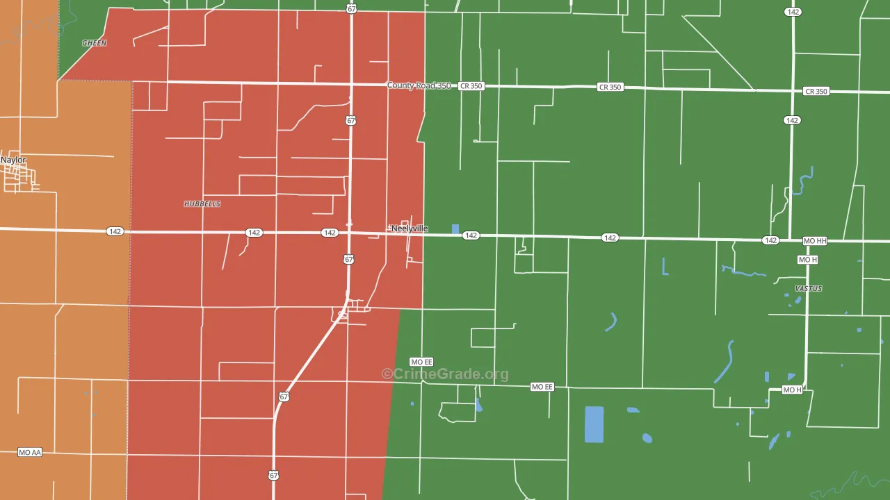 63954, MO Map of Drug-Related Crime Rates