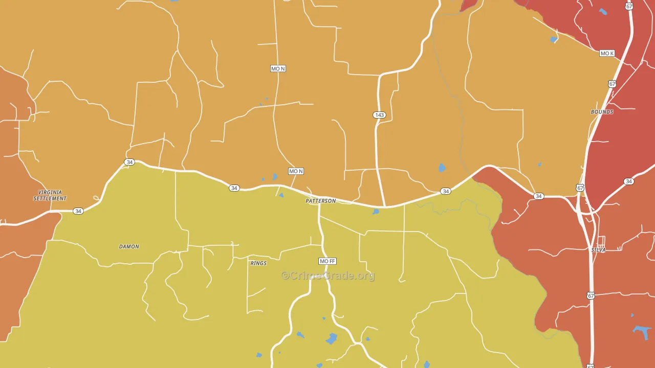 63956, MO Map of Drug-Related Crime Rates