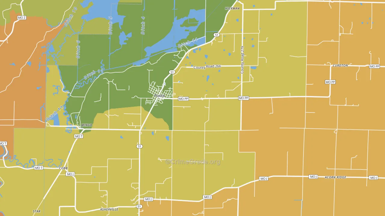 63960, MO Map of Drug-Related Crime Rates