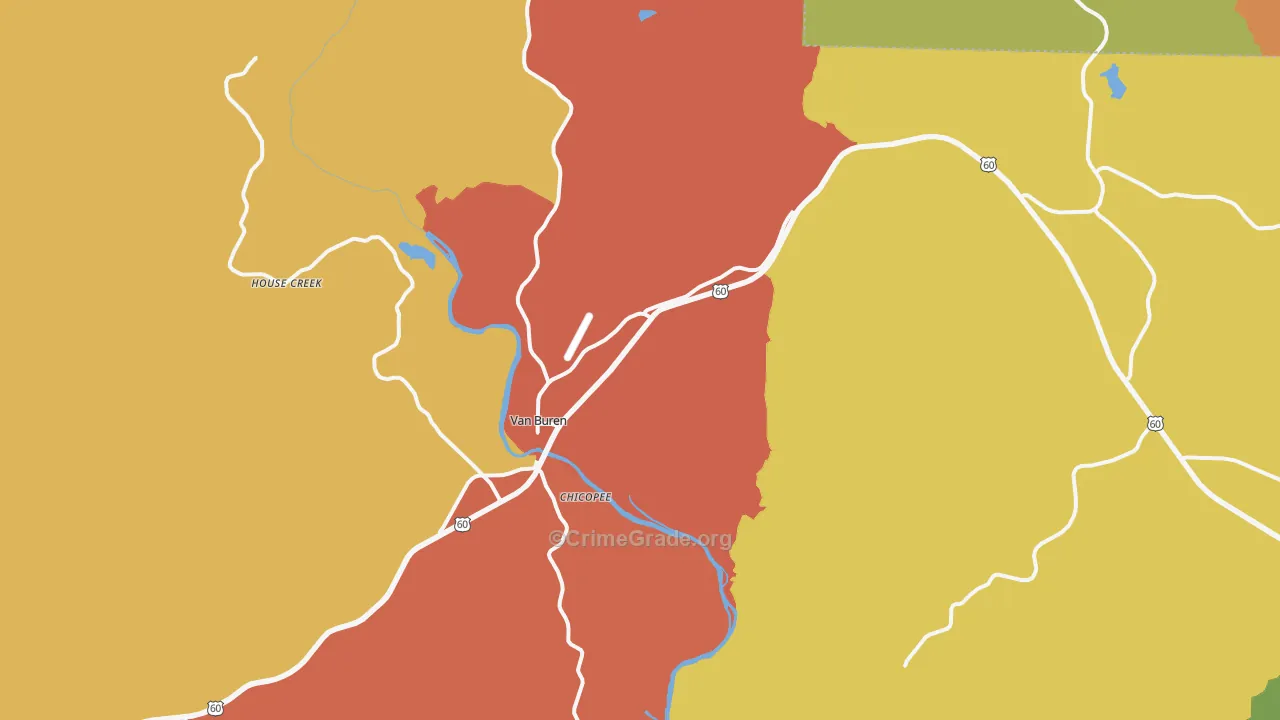 63965, MO Map of Drug-Related Crime Rates