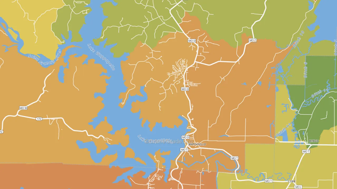 63966, MO Map of Drug-Related Crime Rates