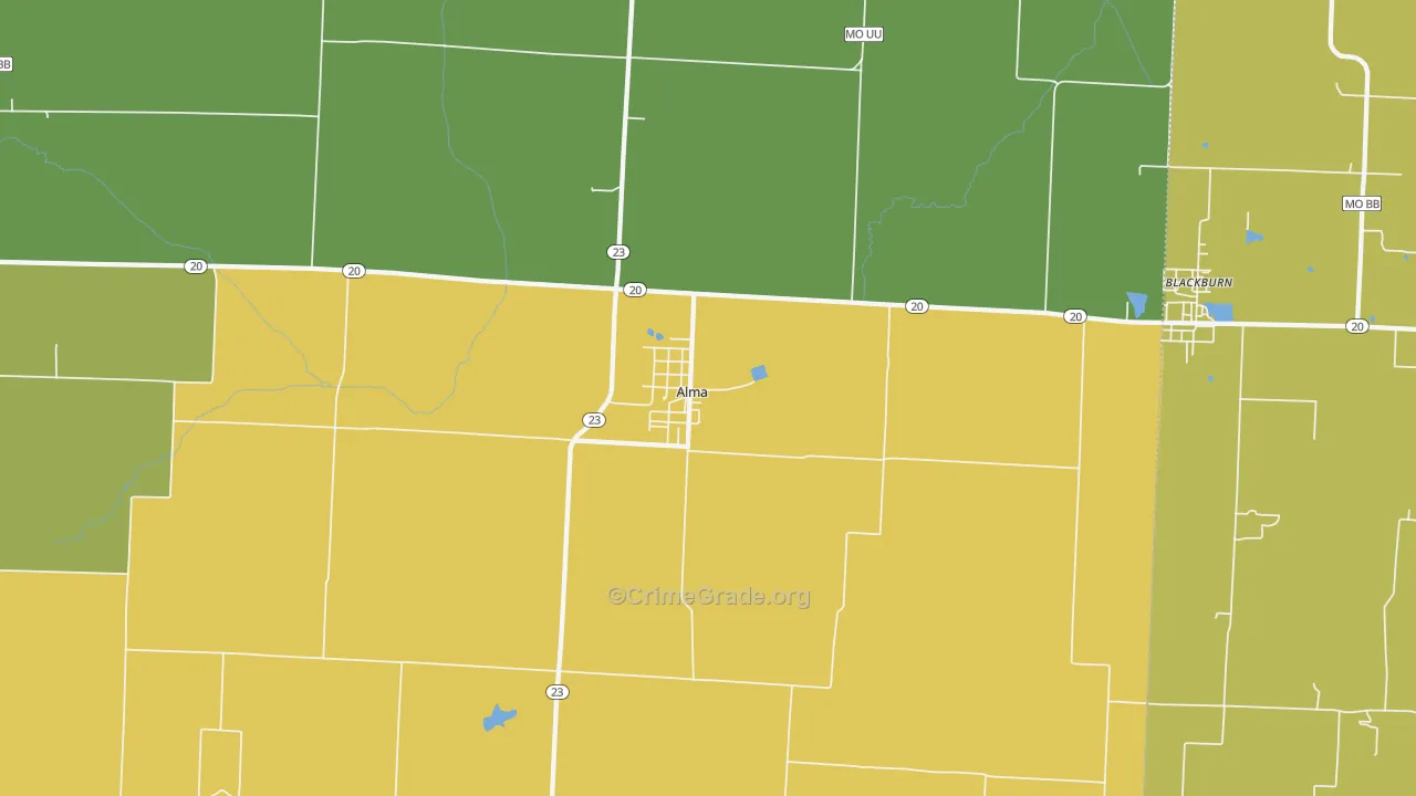 64001, MO Map of Drug-Related Crime Rates