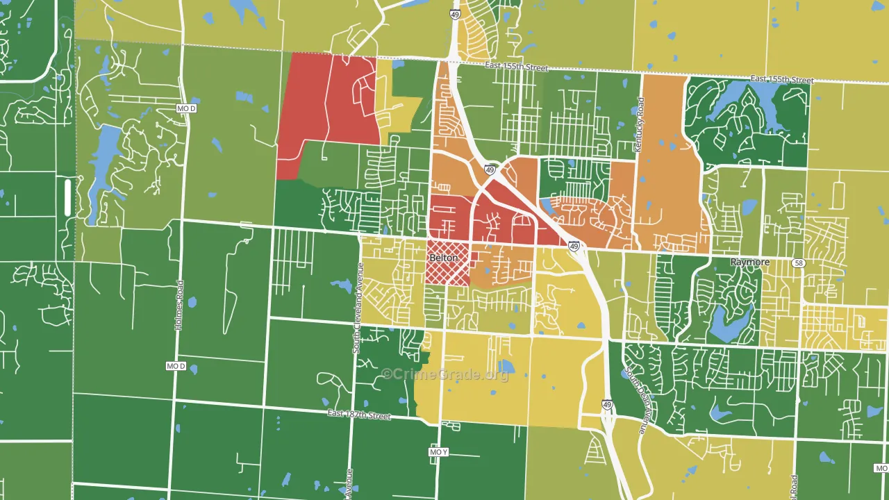 64012, MO Map of Drug-Related Crime Rates