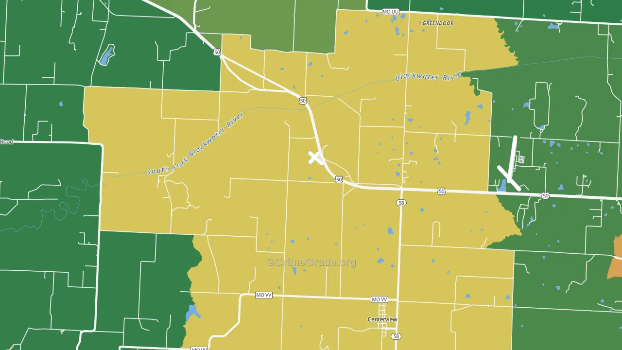 64019, MO Map of Drug-Related Crime Rates
