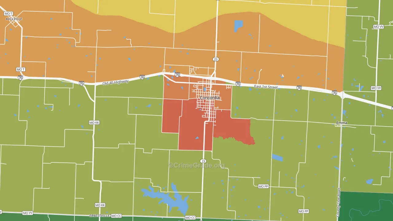 64020, MO Map of Drug-Related Crime Rates