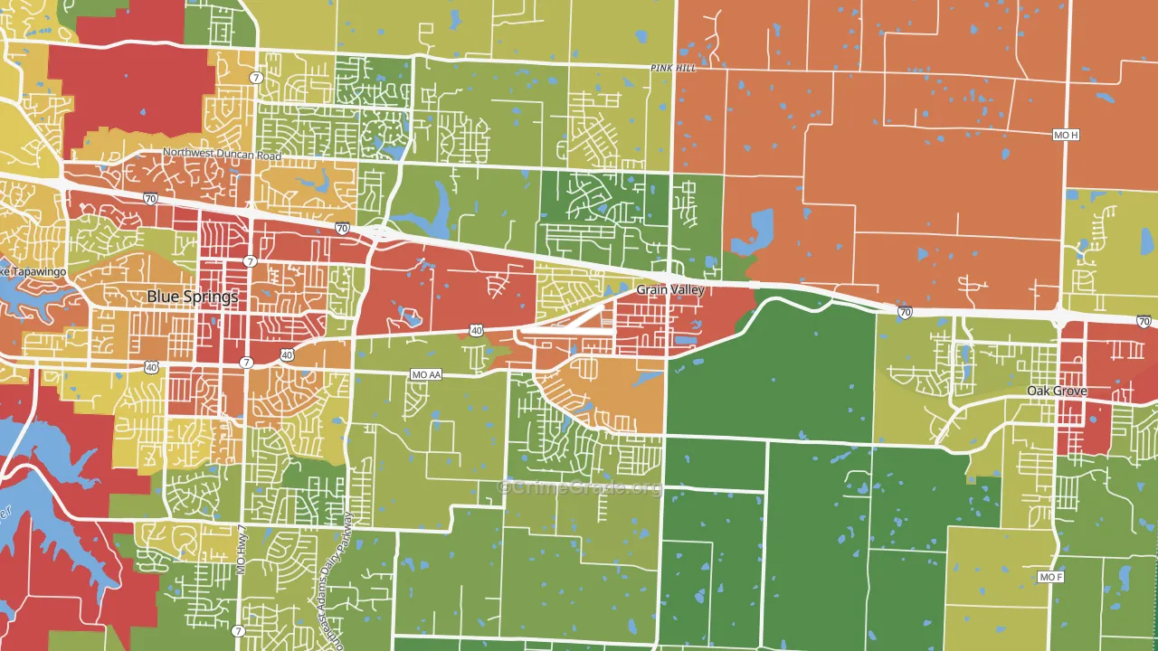 64029, MO Map of Drug-Related Crime Rates