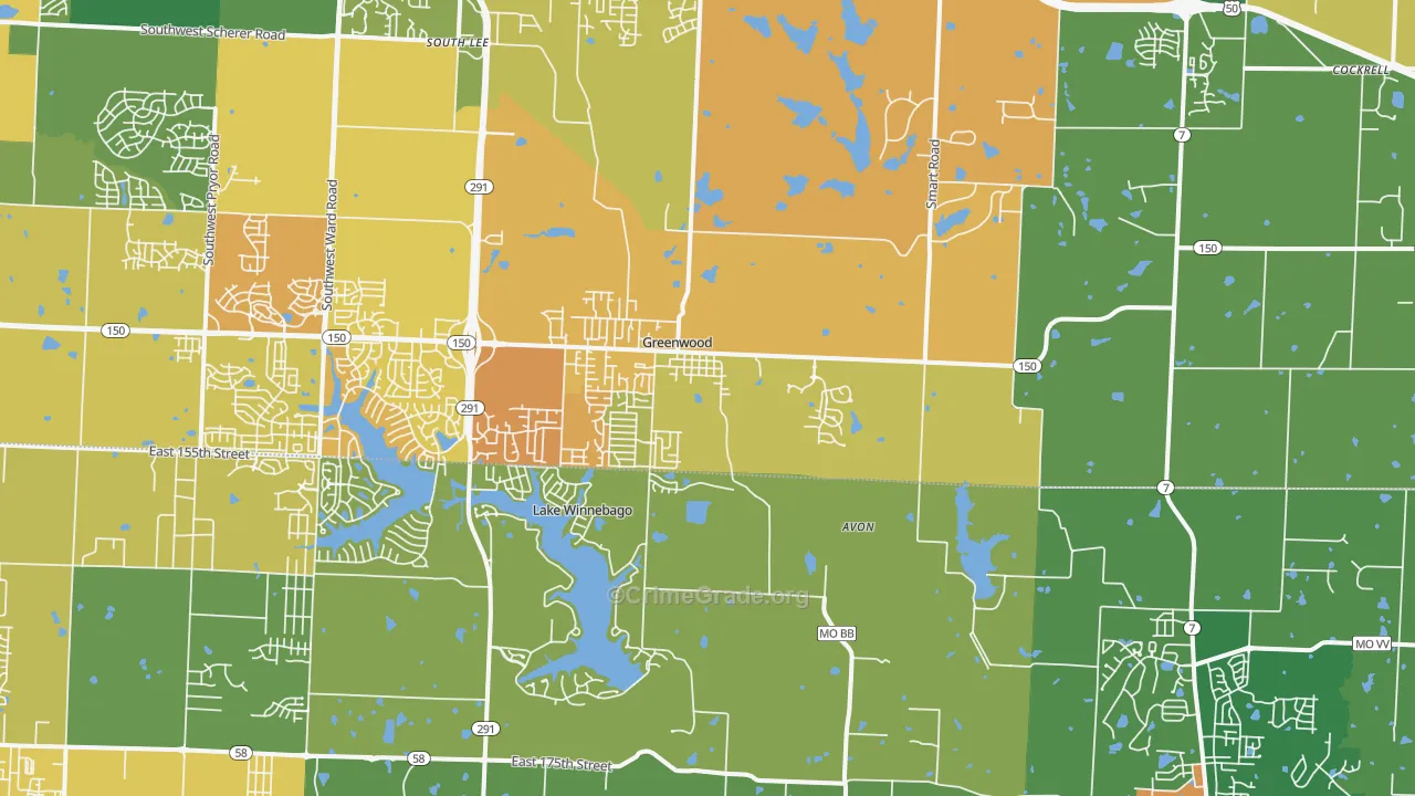 64034, MO Map of Drug-Related Crime Rates