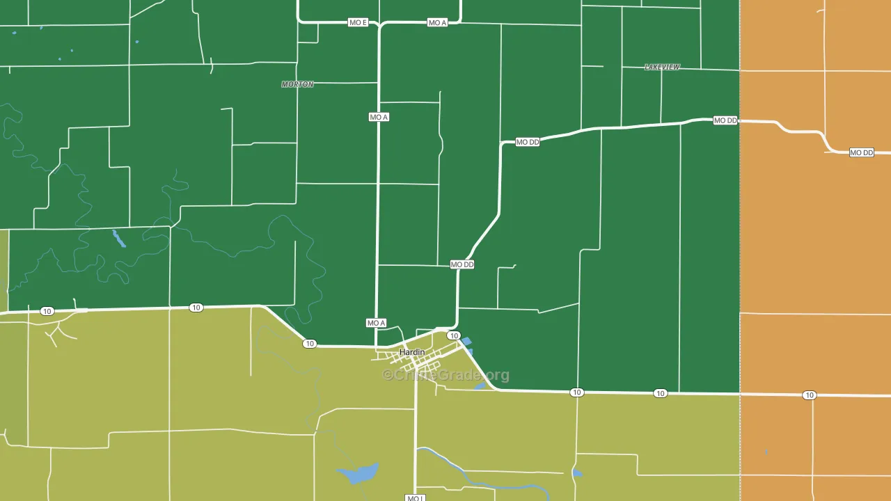 64035, MO Map of Drug-Related Crime Rates