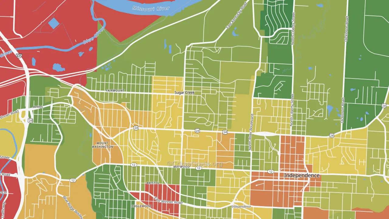 64054, MO Map of Drug-Related Crime Rates
