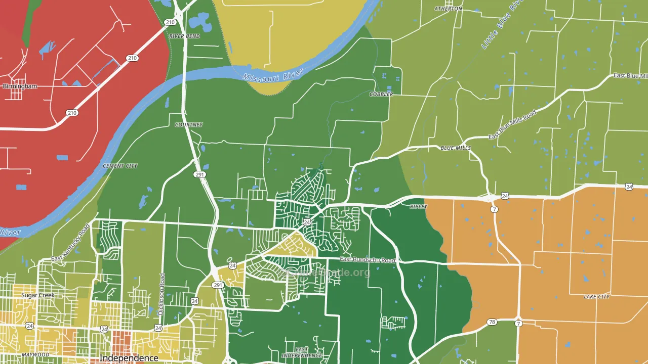 64058, MO Map of Drug-Related Crime Rates