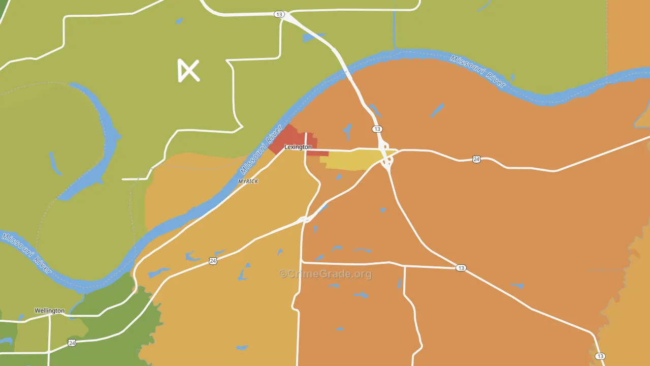64067, MO Map of Drug-Related Crime Rates