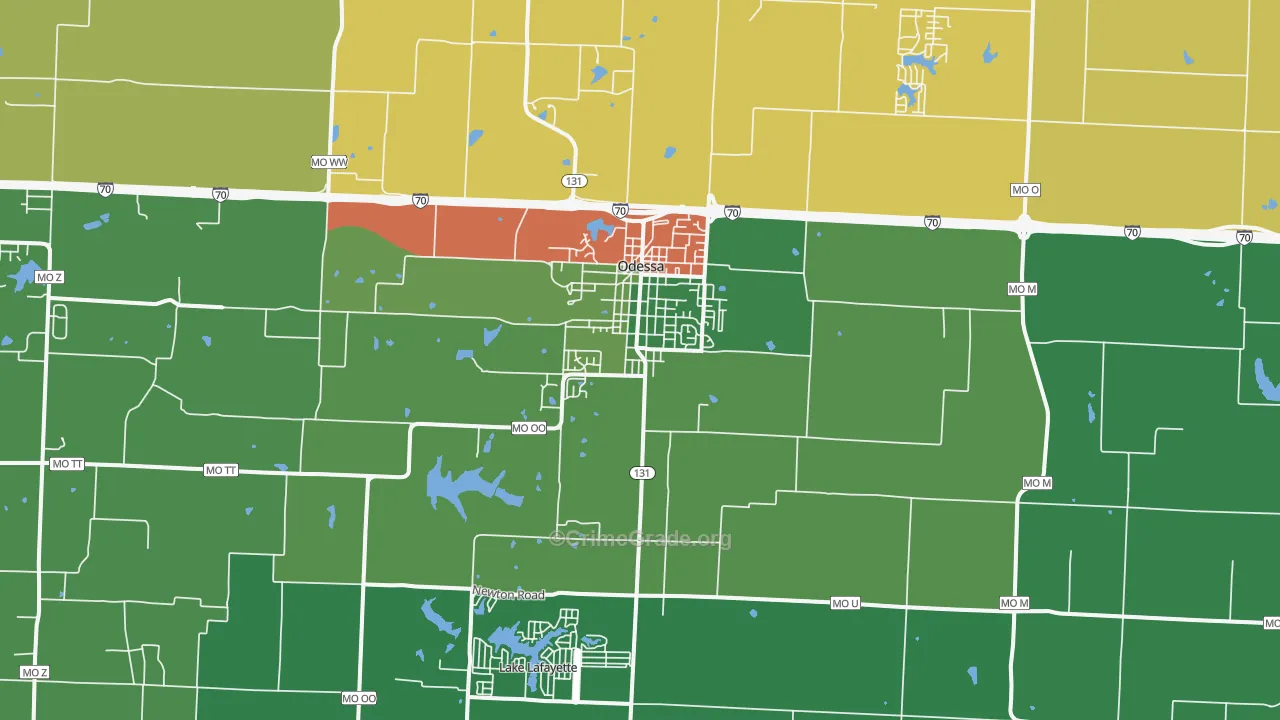 64076, MO Map of Drug-Related Crime Rates