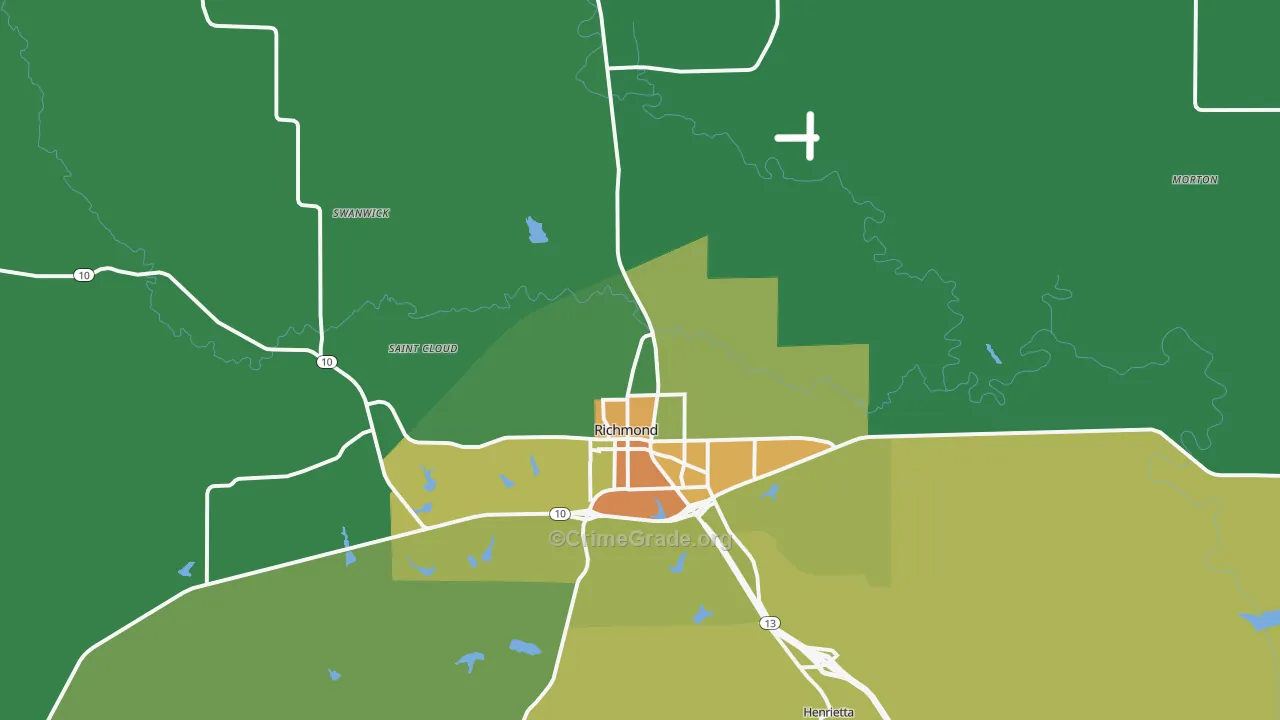 64085, MO Map of Drug-Related Crime Rates