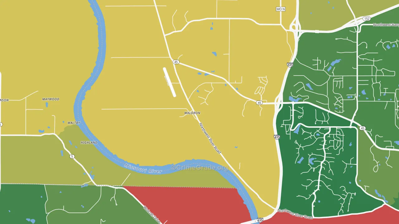 64092, MO Map of Drug-Related Crime Rates