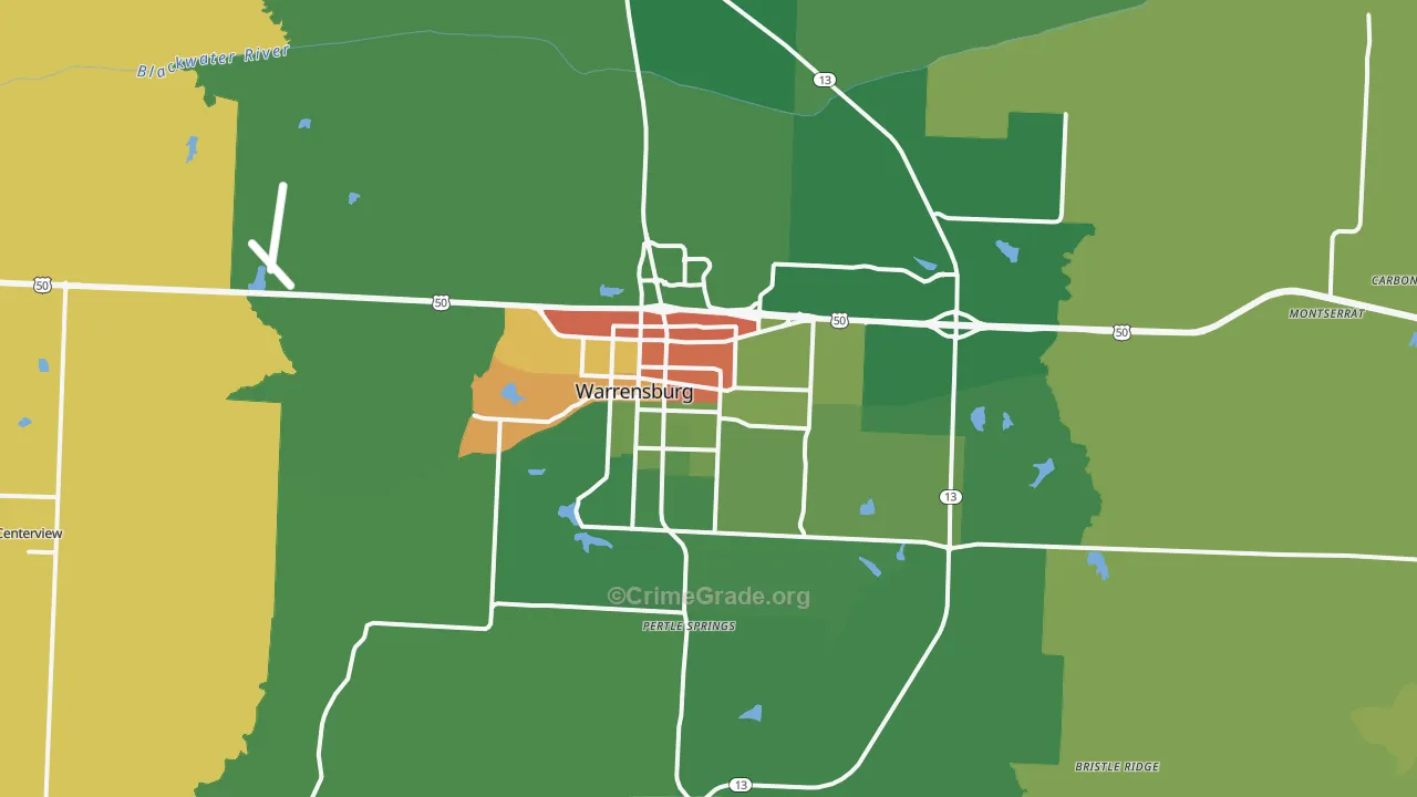 64093, MO Map of Drug-Related Crime Rates