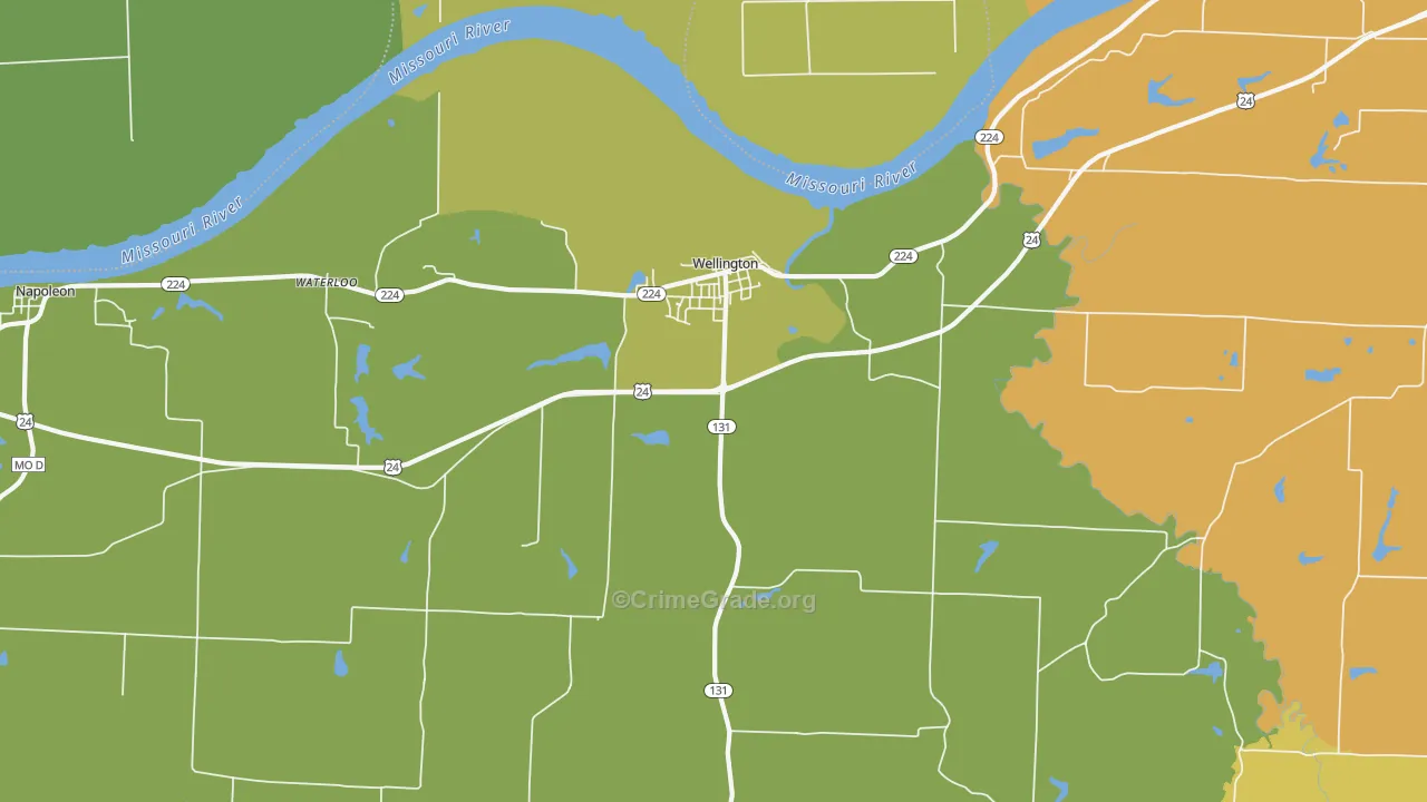 64097, MO Map of Drug-Related Crime Rates