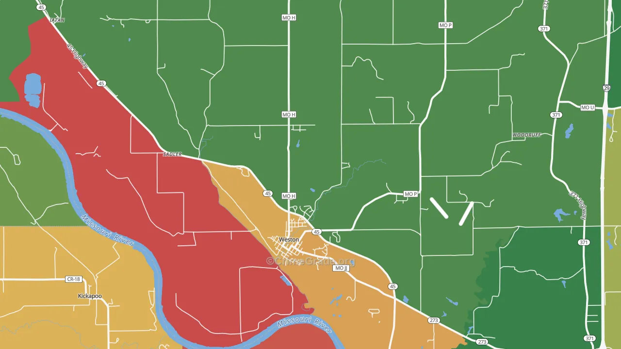 64098, MO Map of Drug-Related Crime Rates